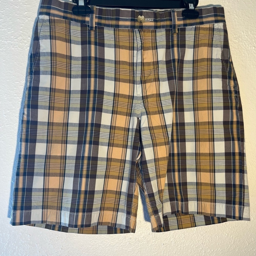Banana Republic Mens Size 33 Mid Rise Cotton Plaid Preppy Shorts
